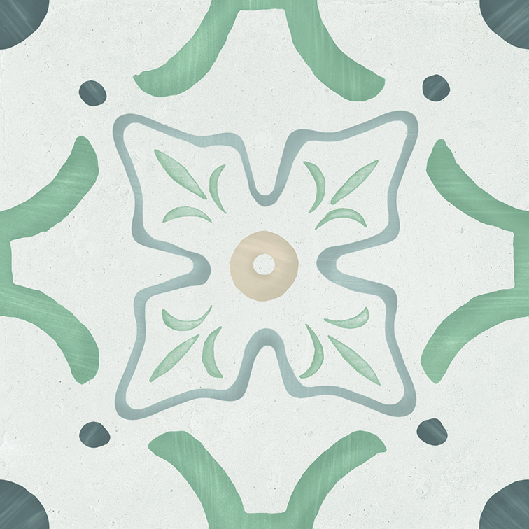 Noha Sharq Green Flower tegel