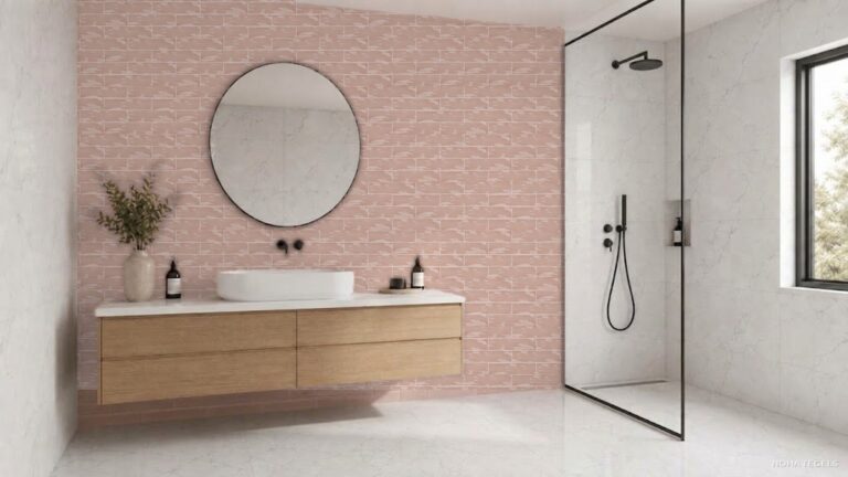 Sfeerfoto Badkamer met Noha Rochelle Rose wandtegels 7,5×