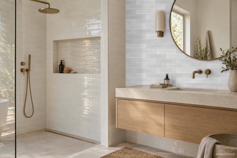Sfeerfoto Noha Aura White Decor badkamer met de echte tegel