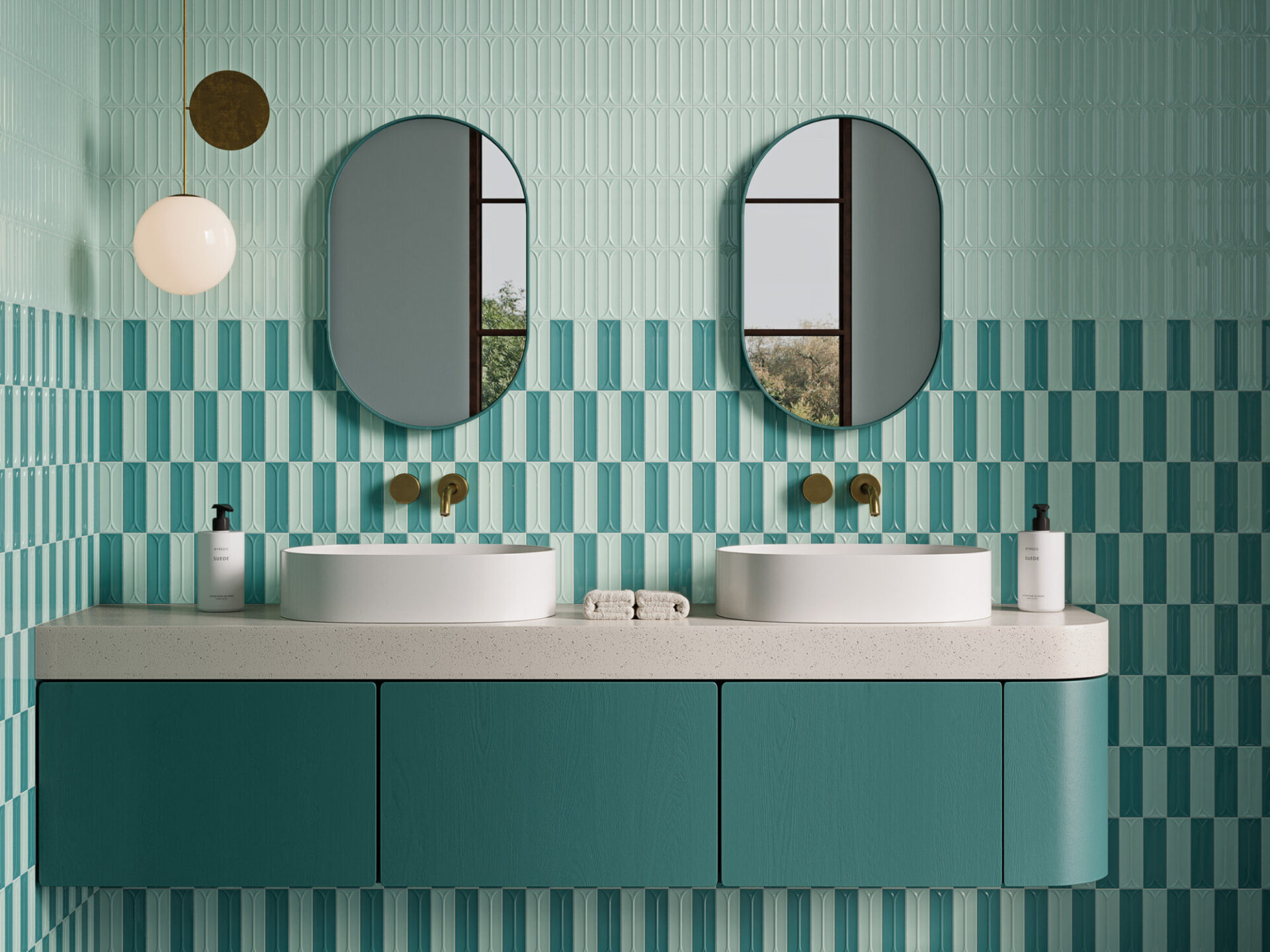 Sfeerfoto Noha Oval Mint / Aqua tegels