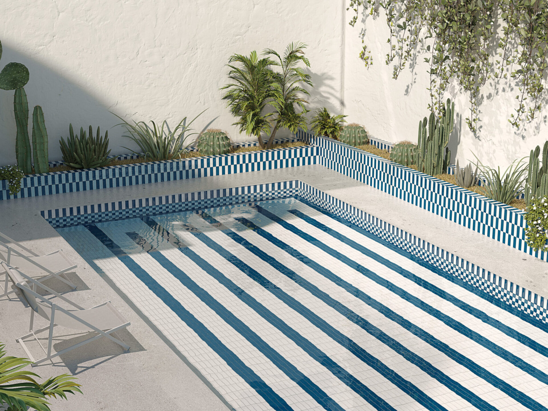 Sfeerfoto Noha Spark White / Blue tegels