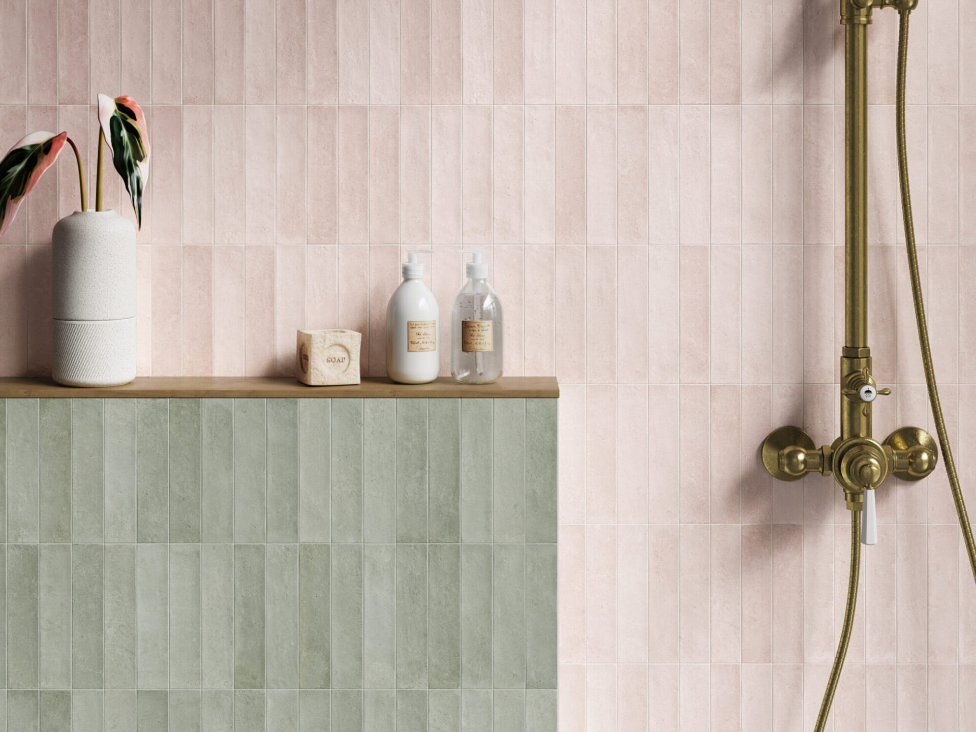 Sfeerfoto Noha Tierra Pink / Green tegels