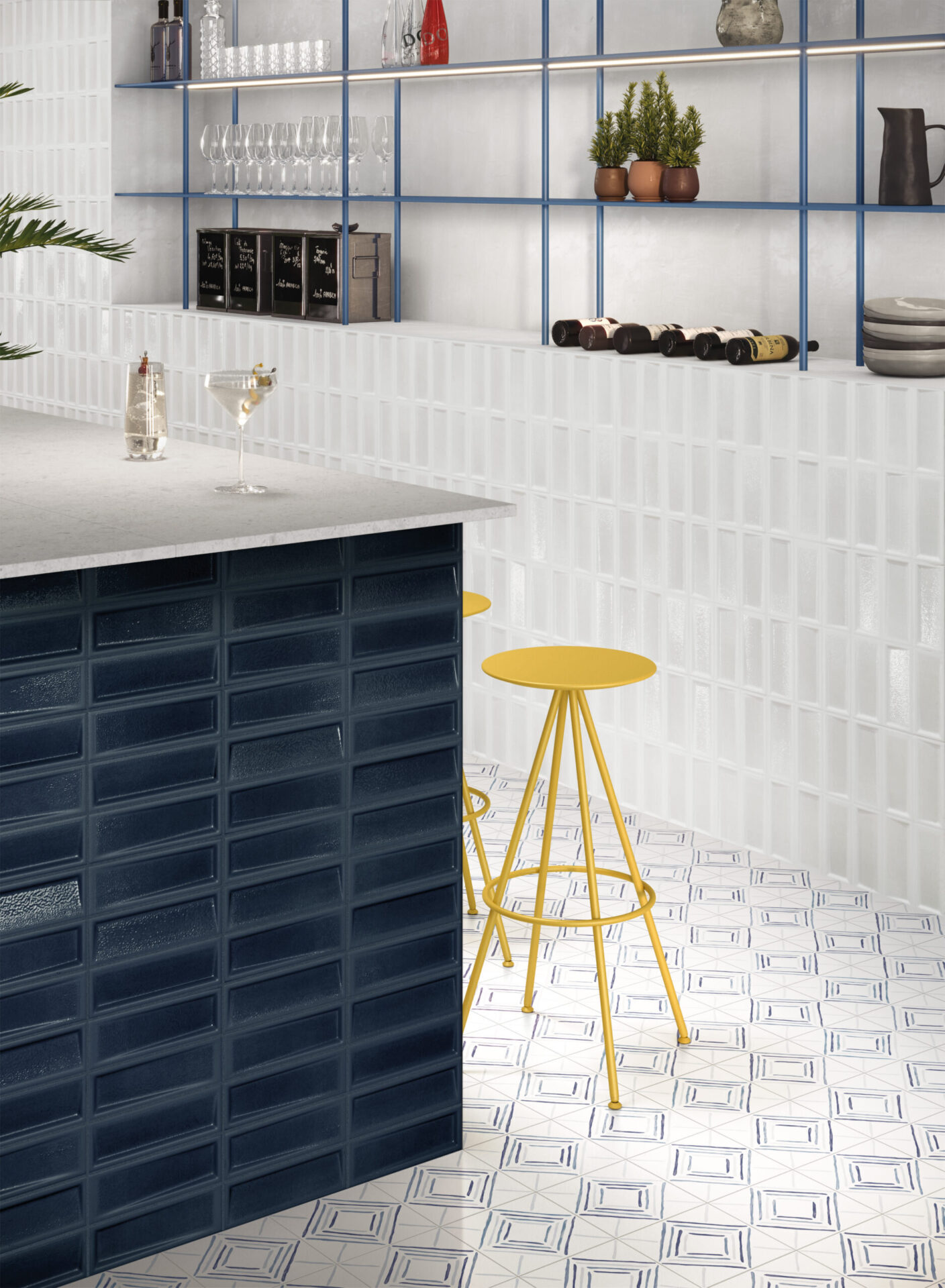 Sfeerfoto Noha Lyvels White / Blue tegels