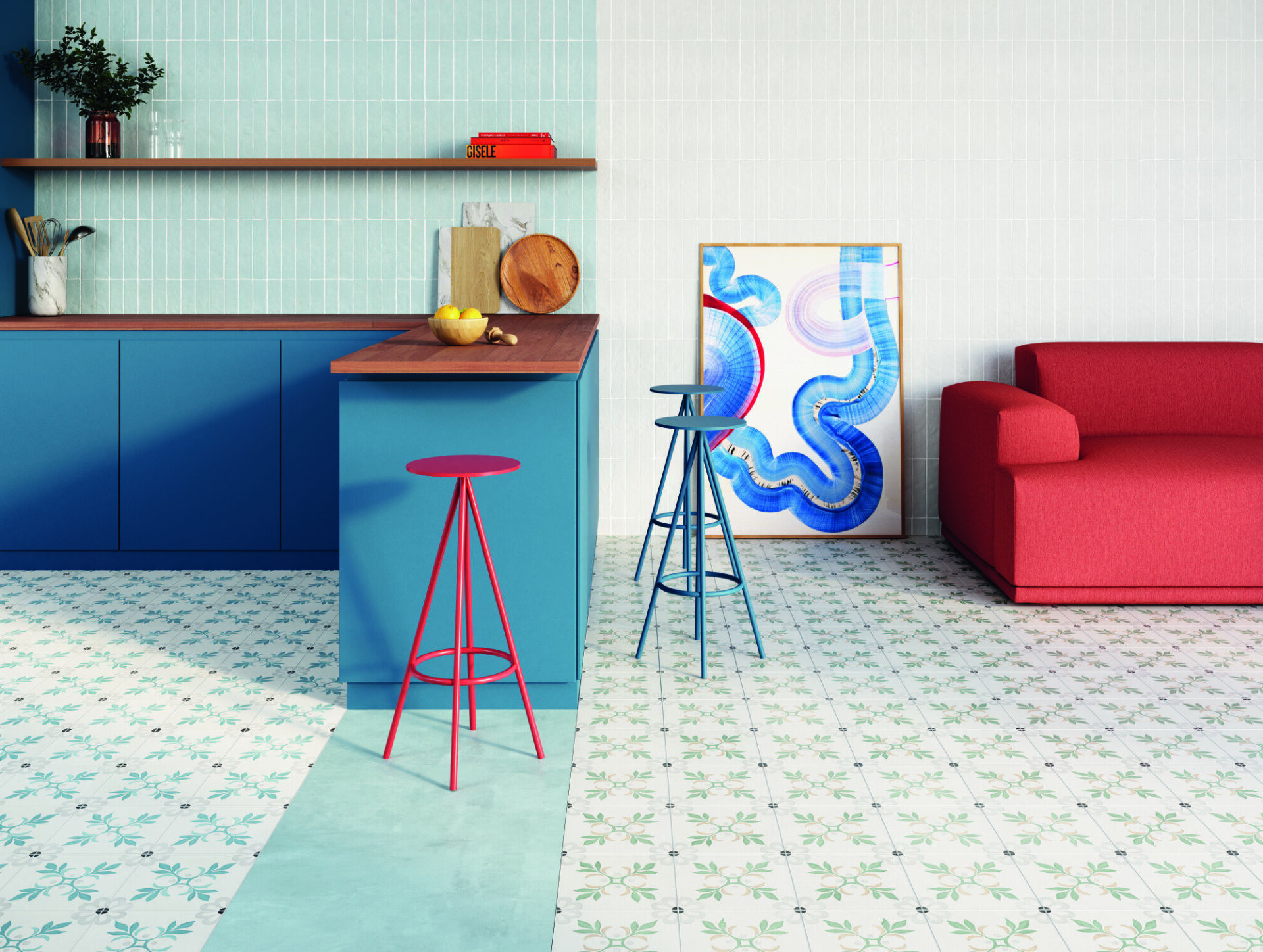 Sfeerfoto Noha Sharq Green Garden / Blue Garden tegels