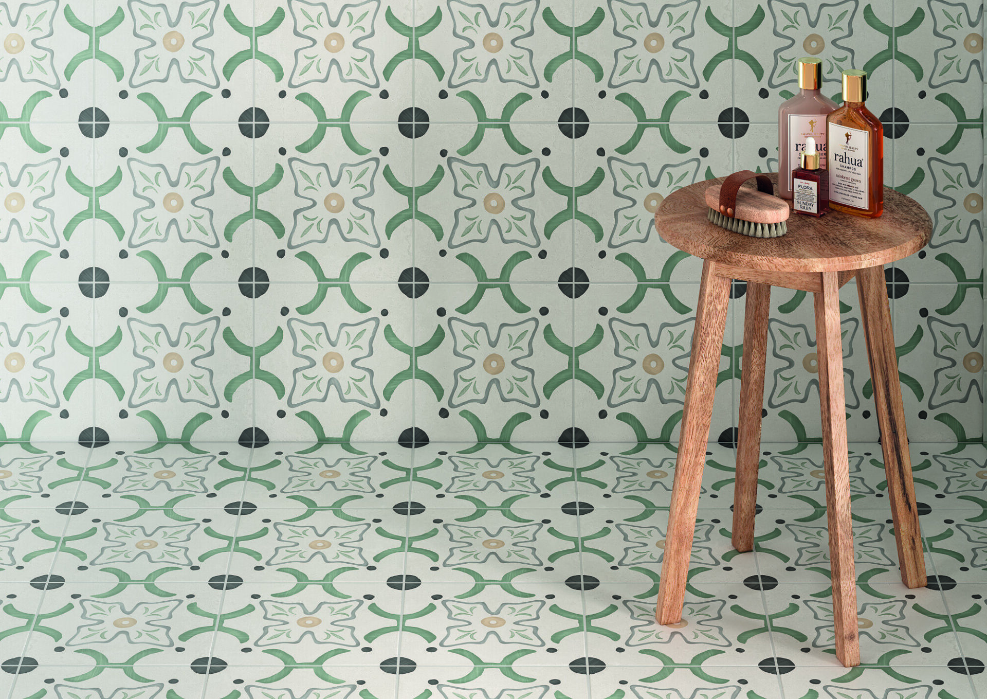 Sfeerfoto Noha Sharq Green Flower tegels