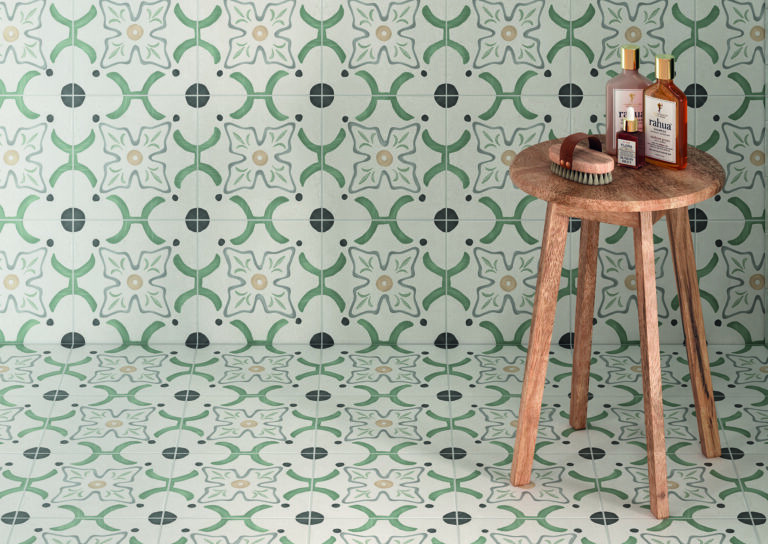 Sfeerfoto Noha Sharq Green Flower tegels