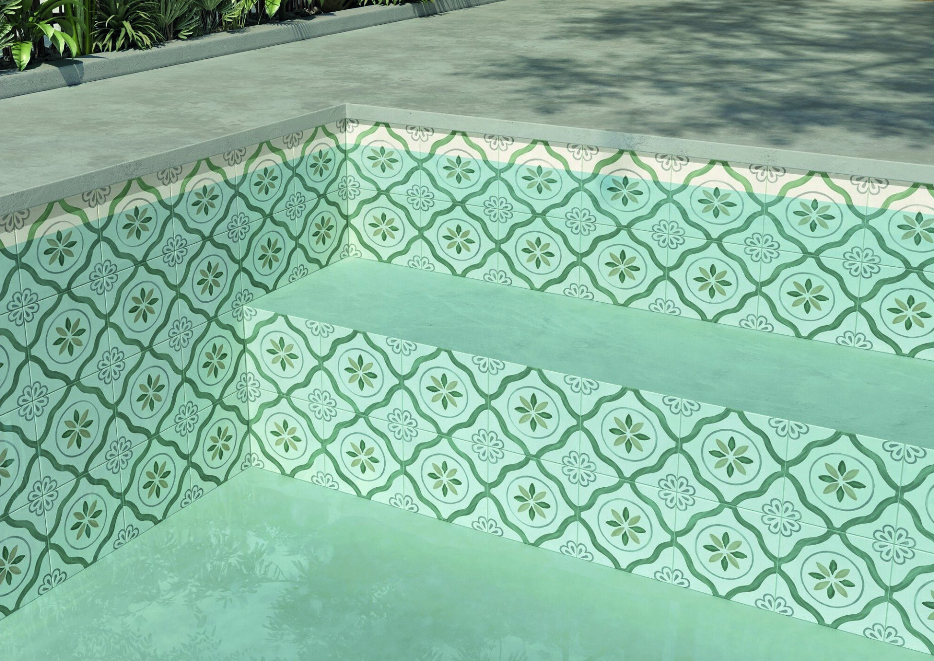 Sfeerfoto Noha Sharq Green Petals tegels