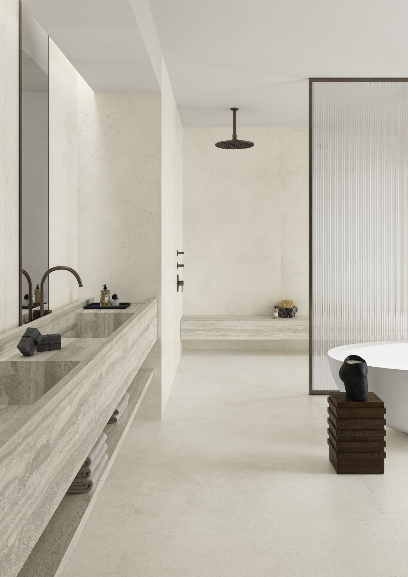 Ariostea Mura Lunara in een interieur