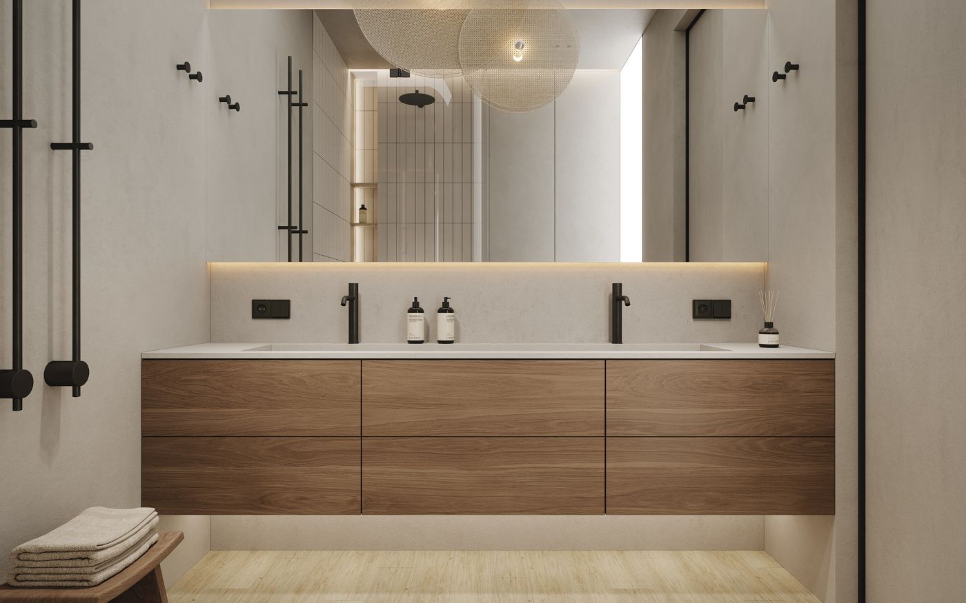 Iris E-Wood tegels in een interieur