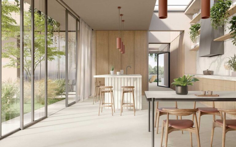 Iris Marble Active tegels in een interieur