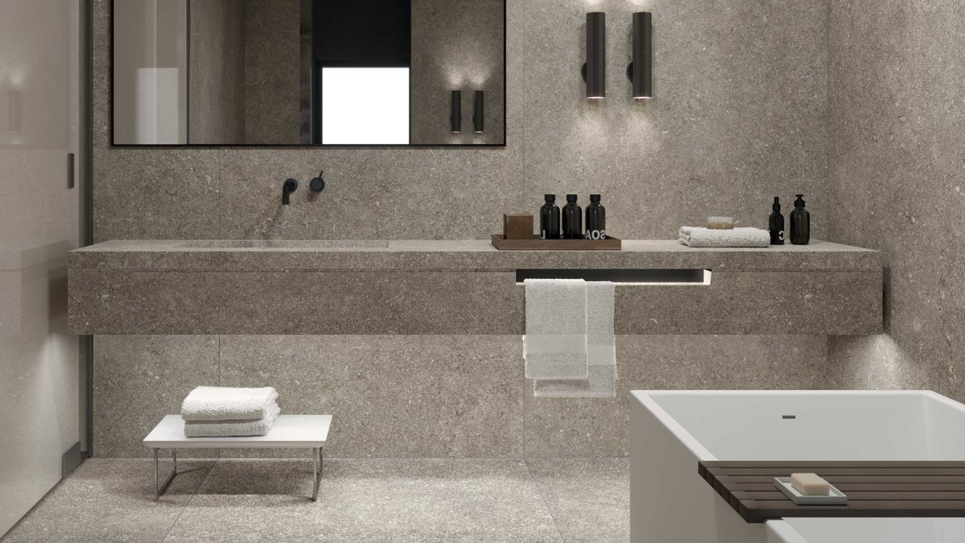 Kronos Le Reverse Taupe in een interieur